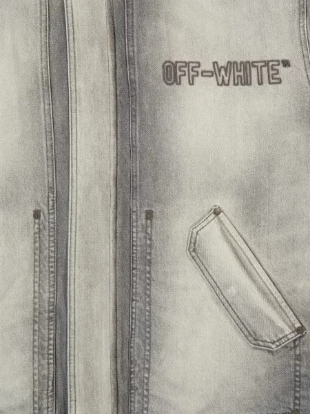Geacă de blugi Off-white cu glugă alb