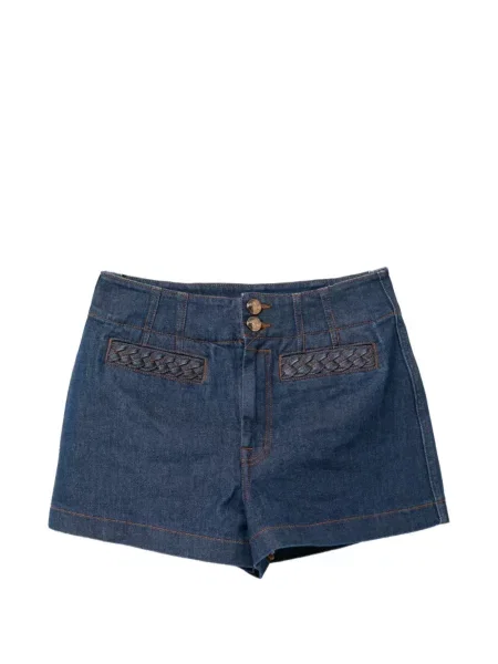 Pantaloni scurți din denim Zimmermann țesuți albastru
