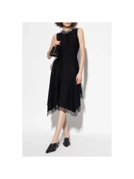 Sukienka Alexander Mcqueen bez rękawów asymetryczna czarna