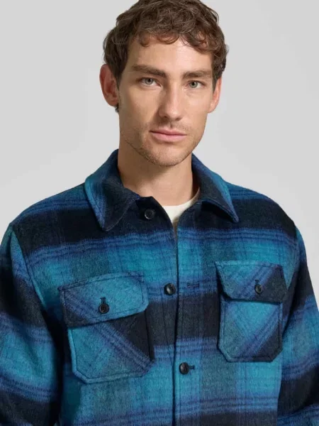 Kurtka koszulowa o kroju regular fit z na piersi Scotch & Soda granatowa