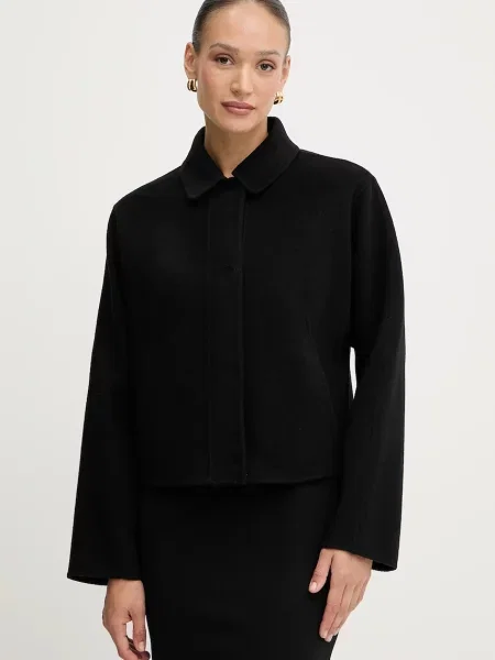 BOSS kurtka wełniana przejściowa czarny