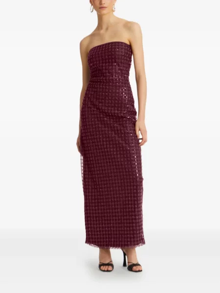 Rochie maxi Rotate Birger Christensen cu paiete de costum roșu