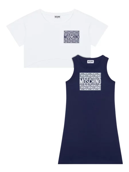 Sukienka koszulowa dziecięca Moschino niebieska