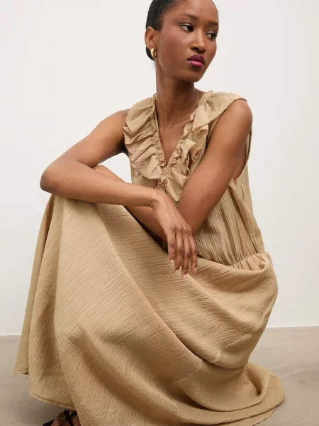 Answear.LAB rochie de vară cu lyocell bej