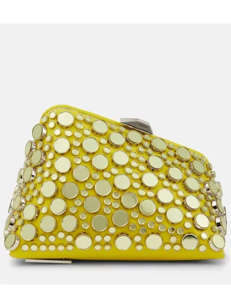 Geantă plic The Attico din piele galben