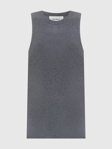 Топ Amya в рубчик з кашеміром Lisa Yang сірий