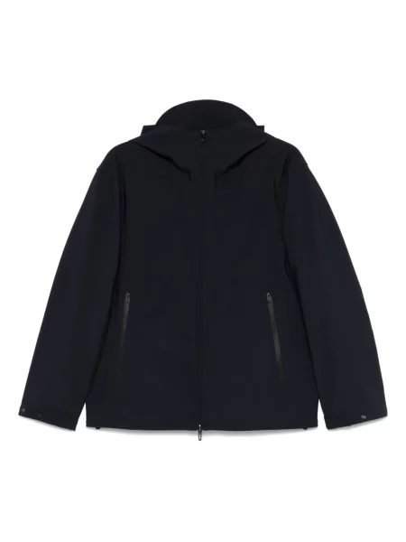 Geacă Emporio Armani cu glugă albastru