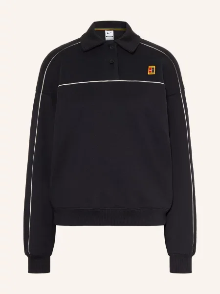 Nike Mikina S Límečkem Court Collection černá bílá