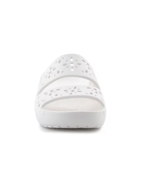 Crocs Natikače Classic Floral Cutout Sandal bijela