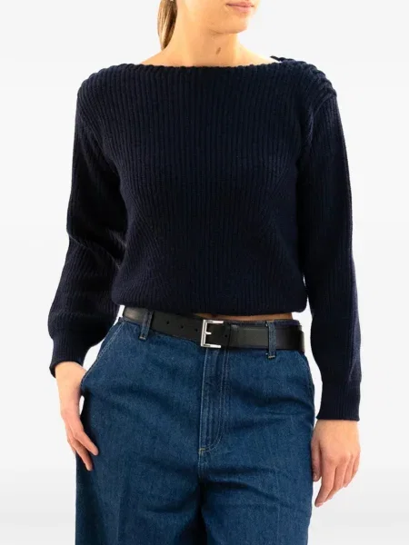 Pulover Ralph Lauren Collection cu decolteu barcă albastru