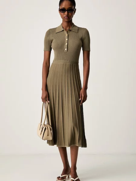 MICHAEL Michael Kors rochie evazată cu vâscoză verde