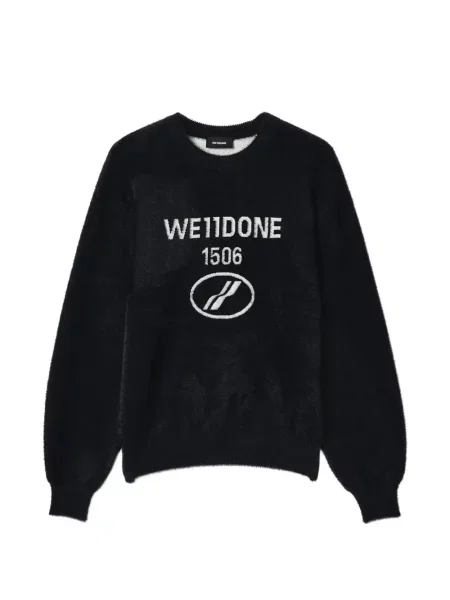 Pulover We11done cu autograf negru