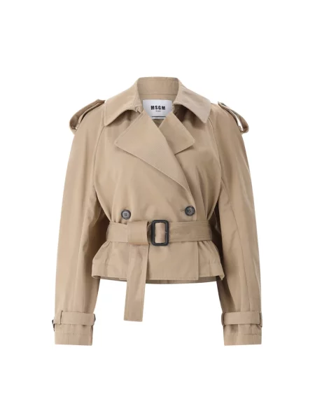 Krótki trencz Msgm brązowy