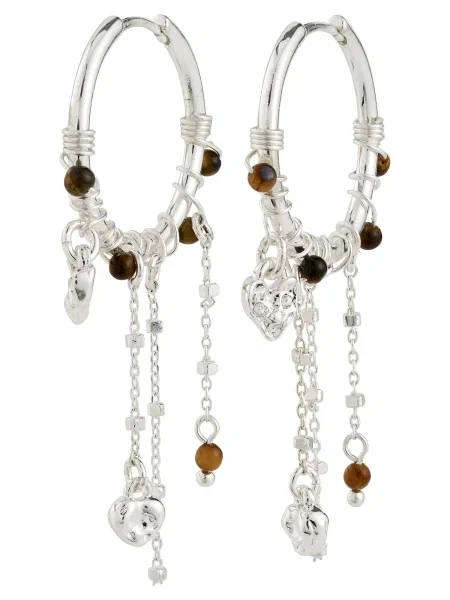 Pilgrim Uhani Mylan temno / srebrna / transparentna rjava