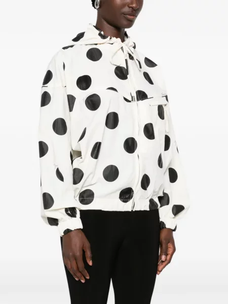 Geacă Jacquemus cu buline cu glugă alb
