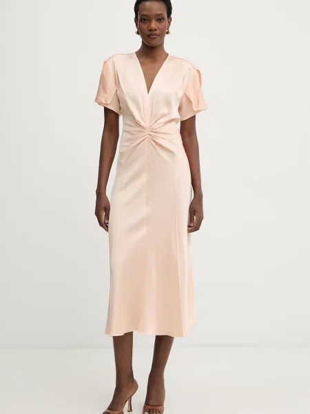 Victoria Beckham sukienka bieliźniana z wiskozą pomarańczowa