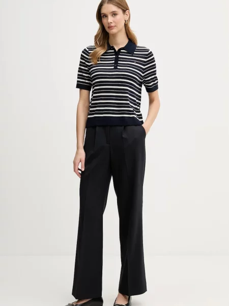 Tommy Hilfiger sweter z dodatkiem wełny granatowy lekki
