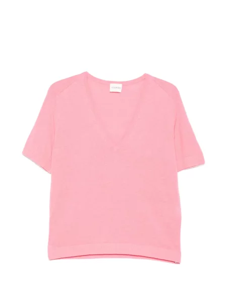 Top Closed cu decolteu în V roz