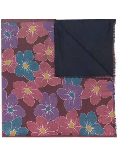 Fular Dell'oglio cu model floral cu imagine roșu