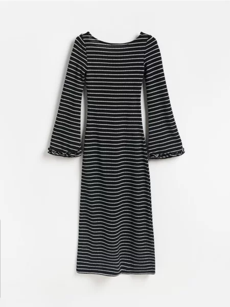 Reserved Rochie maxi cu dungi negru