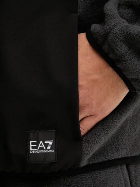 Hanorac cu glugă Ea7 Emporio Armani gri