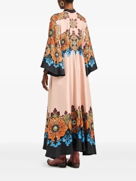Rochie maxi La Doublej cu model floral cu imagine de costum