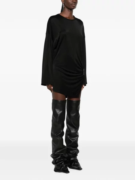 Lung rochie mini The Attico drapată negru