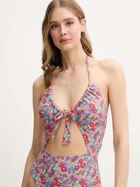 Jednodílné plavky Rip Curl FLORES mírně vyztužený košík červená