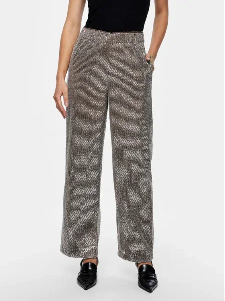 YAS Pantaloni din argintiu