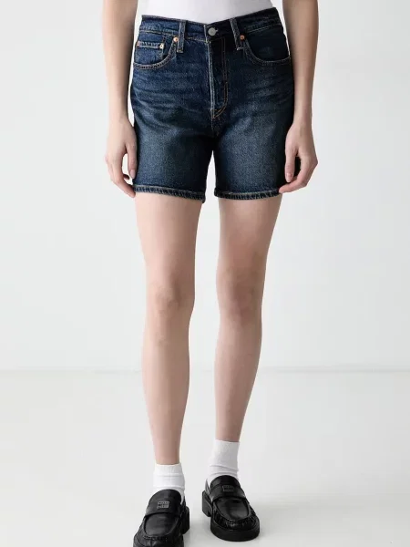 Levi's pantaloni scurți pentru femei din denim MID THIGH albastru