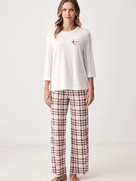 Twinset dvoudílné pyžamo s modalem bílé
