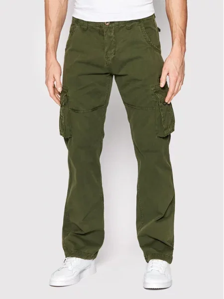 Alpha Industries Hlače Jet Straight Fit zelena