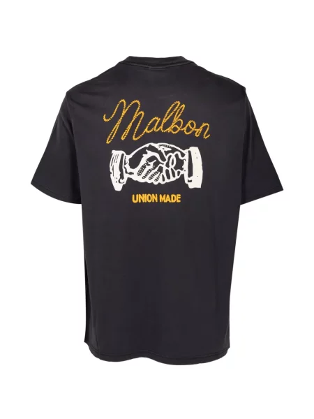 Голф тениска Malbon Golf с кръгло деколте черно