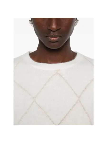 Sweter Pennyblack z wzorem argyle biały