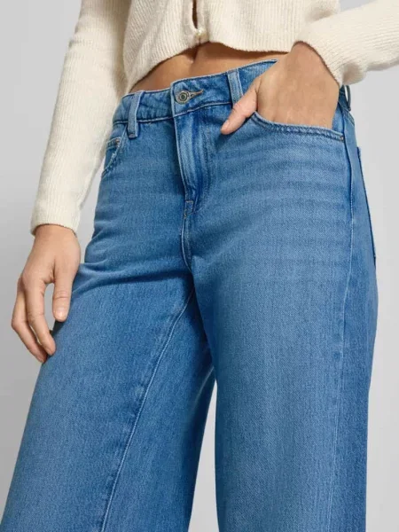 Krój wide fit Jeansy w 5 kieszeni z dodatkiem lyocellu Gina Tricot niebieskie