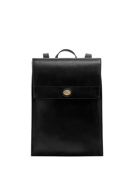 Rucsac The Bridge din piele cu autograf negru
