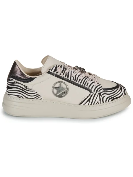 Pantofi Cetti cu model zebră alb