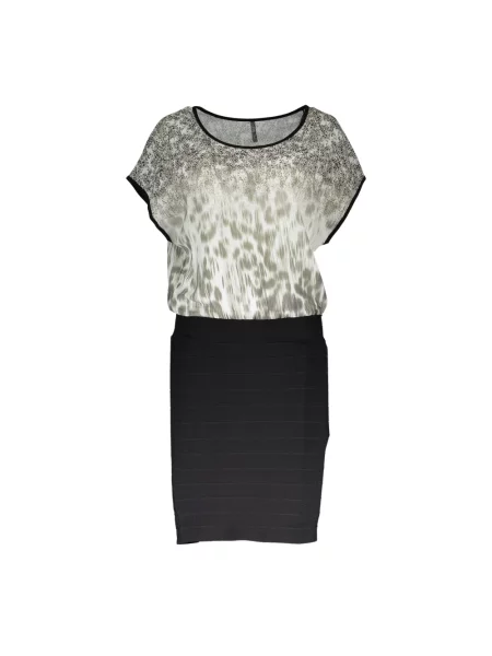 Krótka wielobarwność sukienka jeansowa Guess elegancka czarna