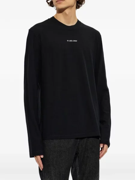 Lung tricou 44 Label Group cu imagine negru