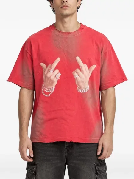 Tricou Warman zdrențuiți roșu