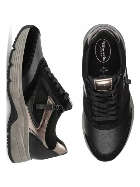 Sneakersy Tamaris skórzane czarne