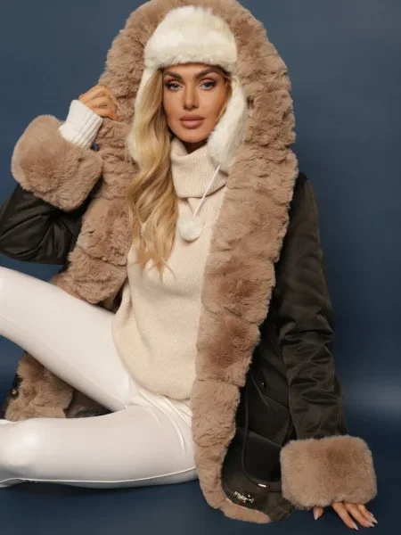 Geacă Valinora Verde cu bej