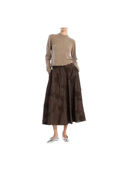 Maksi spódnica maxi Rotate Birger Christensen w kwiatki brązowa