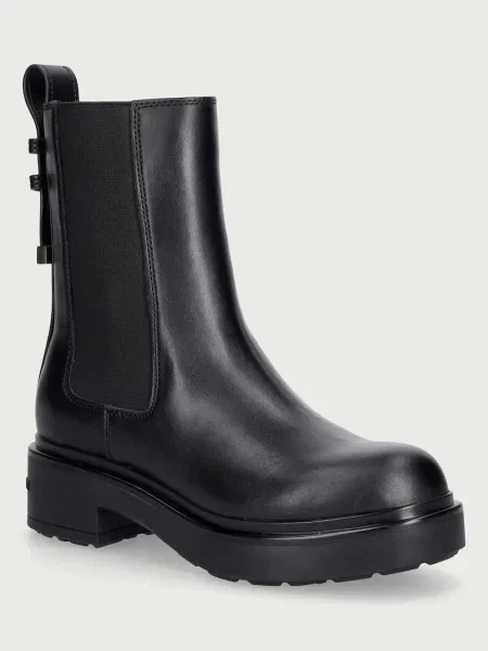 Armani Exchange ghete scurte pentru femei din piele negru
