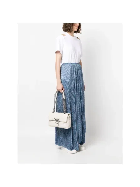 Torebka crossbody Pinko klasyczna z owczej skóry biała
