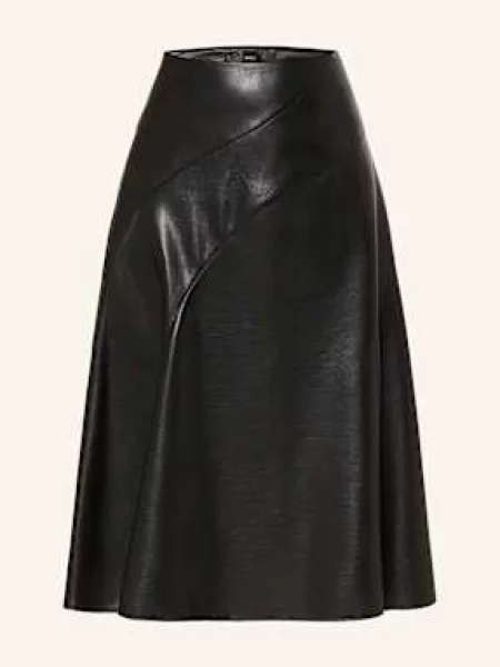 Boss Spódnica Vicena Z Imitacji Skóry schwarz czarna