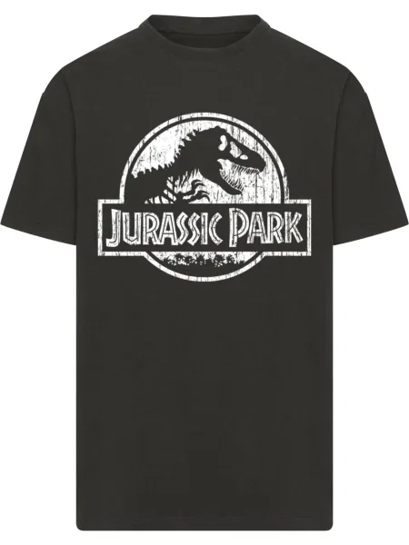 Merchcode Póló Jurassic Park Distressed fekete fehér