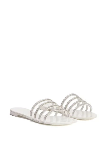 Papuci Giuseppe Zanotti de cristal alb