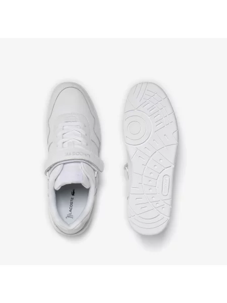 Lacoste Skórzane Buty Sportowe Z Zapięciem Na Rzep T-Clip białe