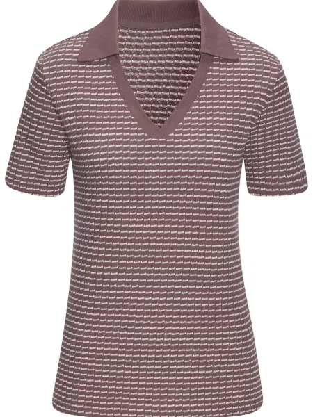 VIVANCE Majica temno rjava / naravno bela